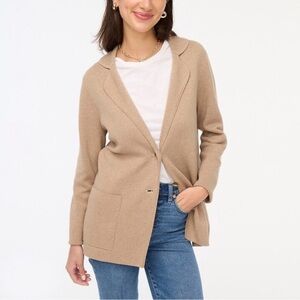 J.Crew Factory Two-Button Sweater Blazer Tan Medium